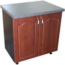 Masca pentru chiuveta cu 2 usi 80 cm Zebra, Wenge/MDF Cedru Mustata, cu blat Beton 80 x 85 x 60